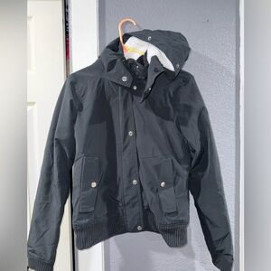 Hollister Black Bomber Jacket with Hood